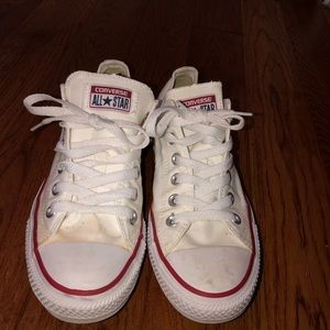 White womens low top converse